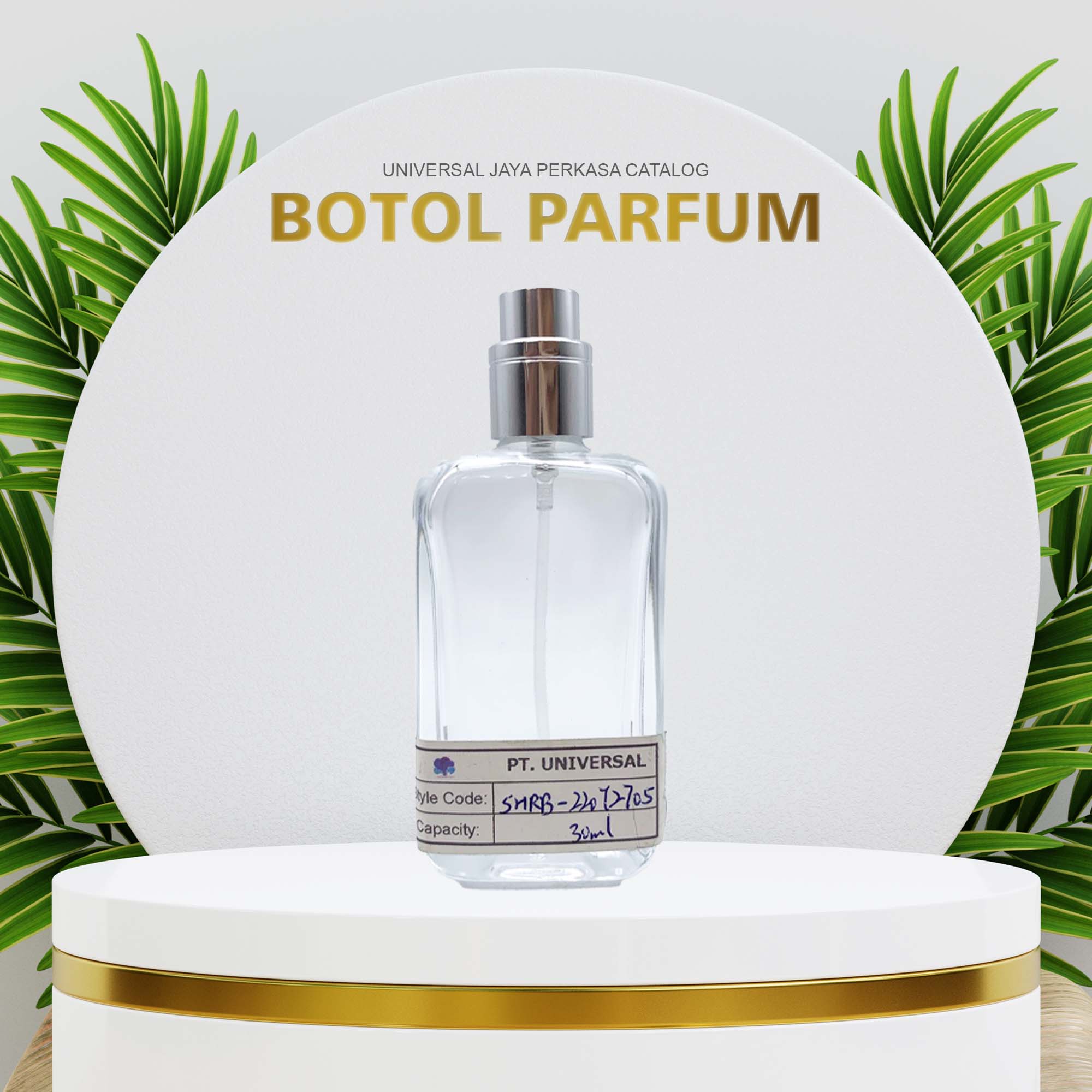 Botol Parfum Kaca Cantik Dan Elegan Dengan Serta Warna Transparan Dan Tutup Silver Universal 5638