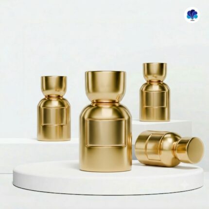Botol Parfum Kaca Full Gold Metallic Chrome