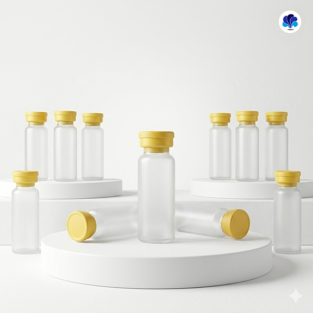 catalog olshop (83) Botol Vial Kaca Frosted Tutup Kuning - Image 1